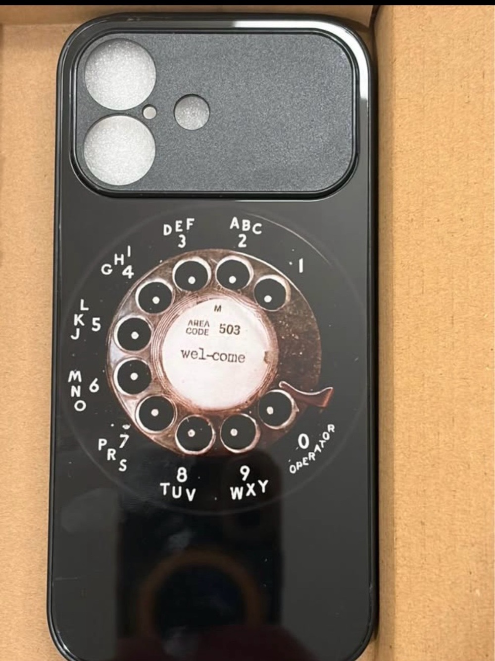 New iPhone 17 Black Retro Rotary Phone Case Sliding Camera Cover